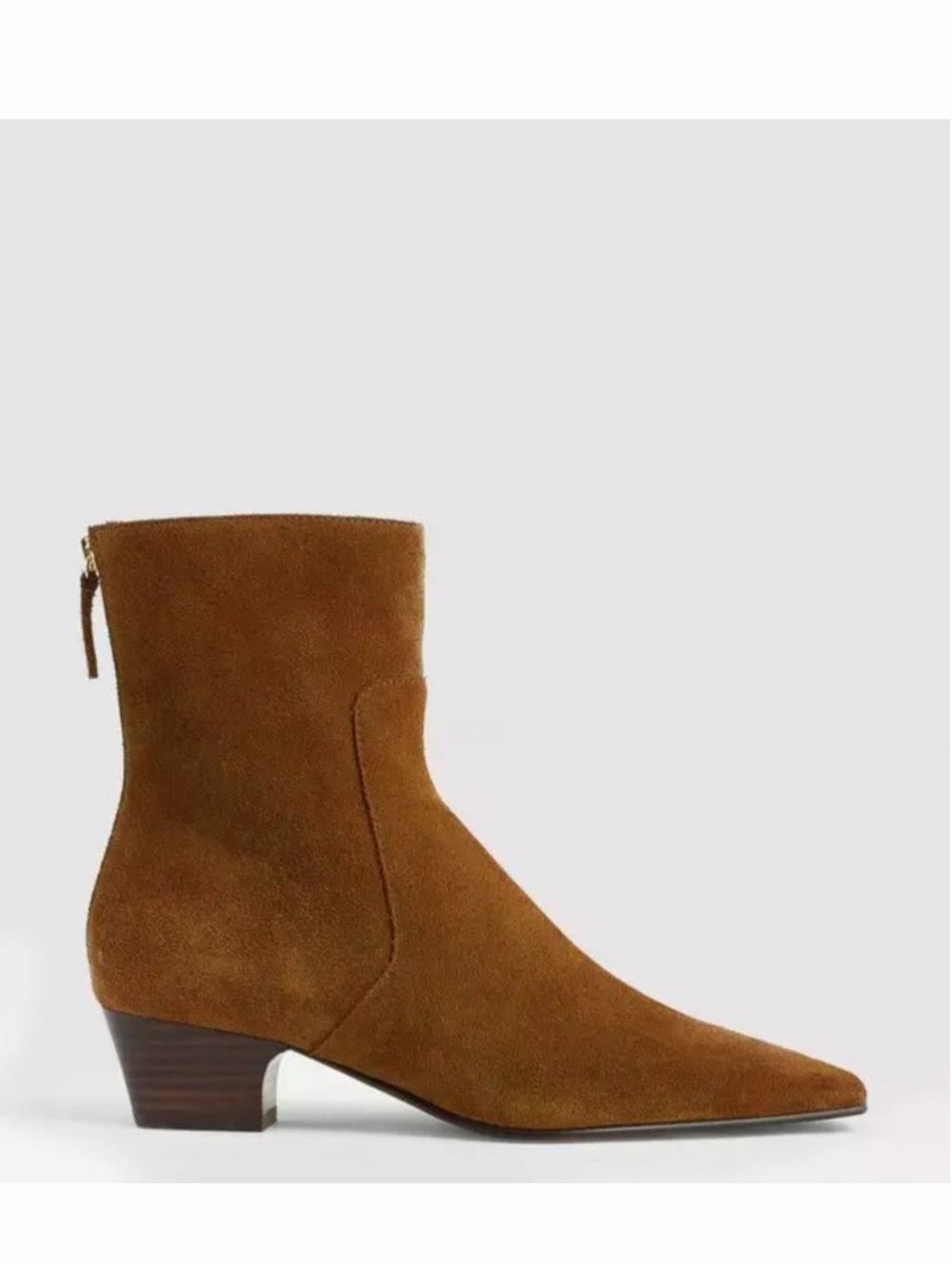 NWOB Madewell The Lexie Ankle Boot Suede Warm Chestnut Size 8 Back Zip NX061